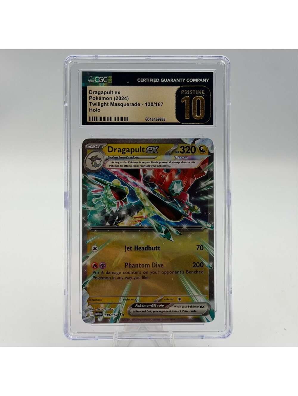 Pokemon Dragapult ex 2024 Twilight Masquerade Nintendo 130/167 Holo PRISTINE 10